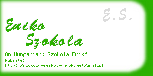 eniko szokola business card